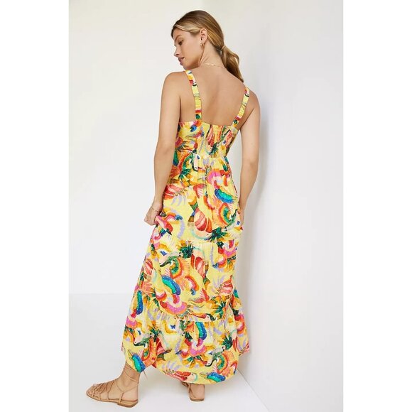 Farm Rio Textured Tropical Print Tiered Maxi Dress - Picture 3 of 8